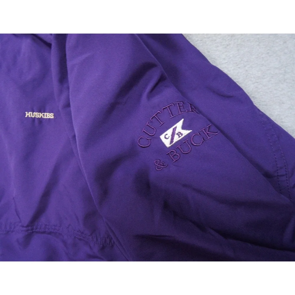 University of Washington Jacket Mens Large Purple Windbreaker College Huskies